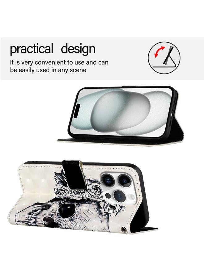 S-TOP Case For iPhone 16 Pro 3D Painting Horizontal Flip Leather Phone Case - Image 3