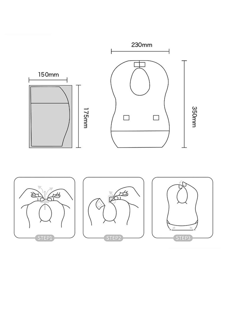 Star Babies Combo Pack (Disposable Changing mat 50pcs, Disposable Bibs 50pcs with  Disposable Breast Pad 10pcs) - White - Image 4