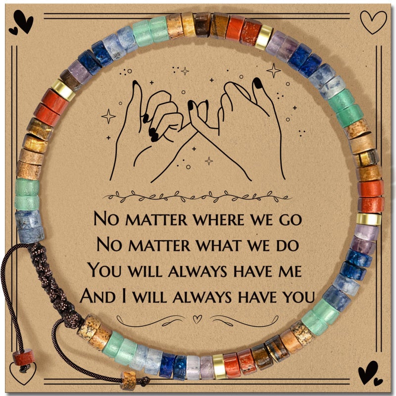 ZOKCC Cheer Up Bracelets Gifts for Women - Healing Natural Stone Bracelets - Inspirational Friendship Gifts for Women Friend Sister Bestie BFF - Image 1
