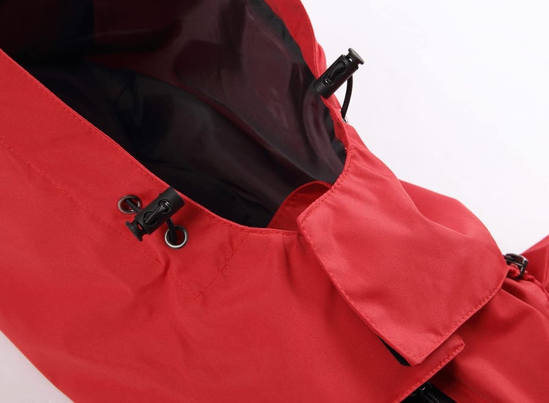 GIISAM Mens Windproof Jacket Waterproof Lightweight Mountain Sport Jacket for Men Hooded Windbreaker Raincoat(Red,L) - Image 2