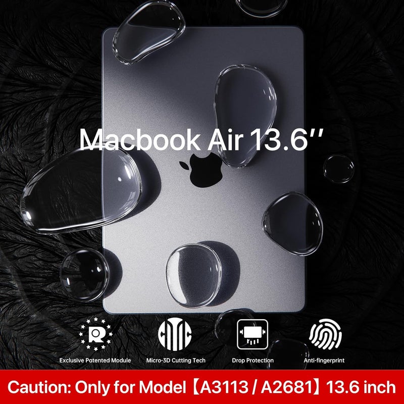 soonjet Compatible for MacBook Air 13.6 inch Case M4 M3 M2 2025 2024-2022 Release Model A3240 A3113 A2681, Sturdy Protective Hard Shell Case Cover for MacBook Air M2 13 inch - Matte Clear - Image 2