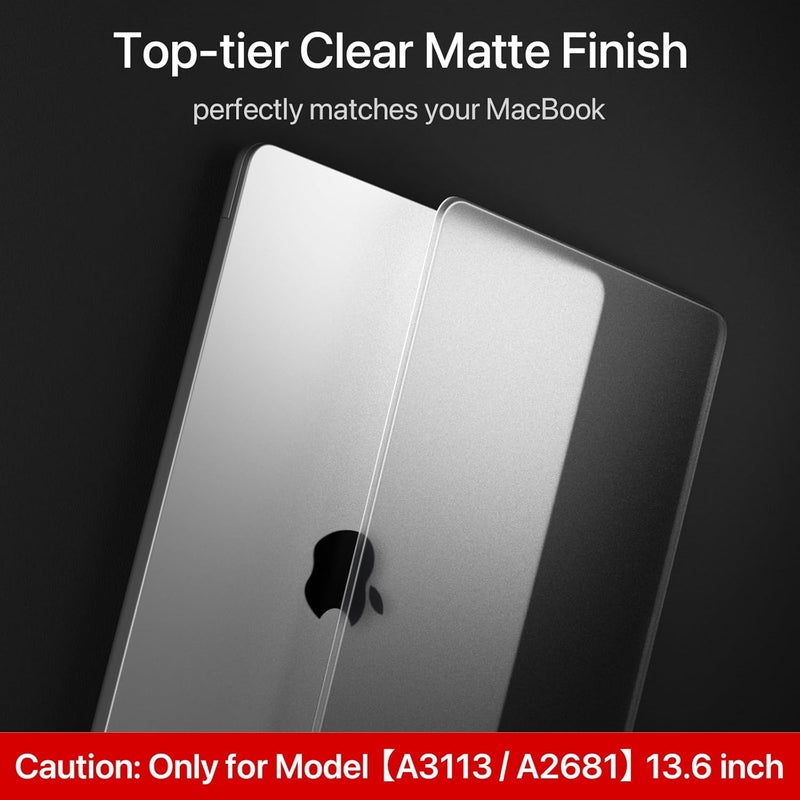 soonjet Compatible for MacBook Air 13.6 inch Case M4 M3 M2 2025 2024-2022 Release Model A3240 A3113 A2681, Sturdy Protective Hard Shell Case Cover for MacBook Air M2 13 inch - Matte Clear - Image 5