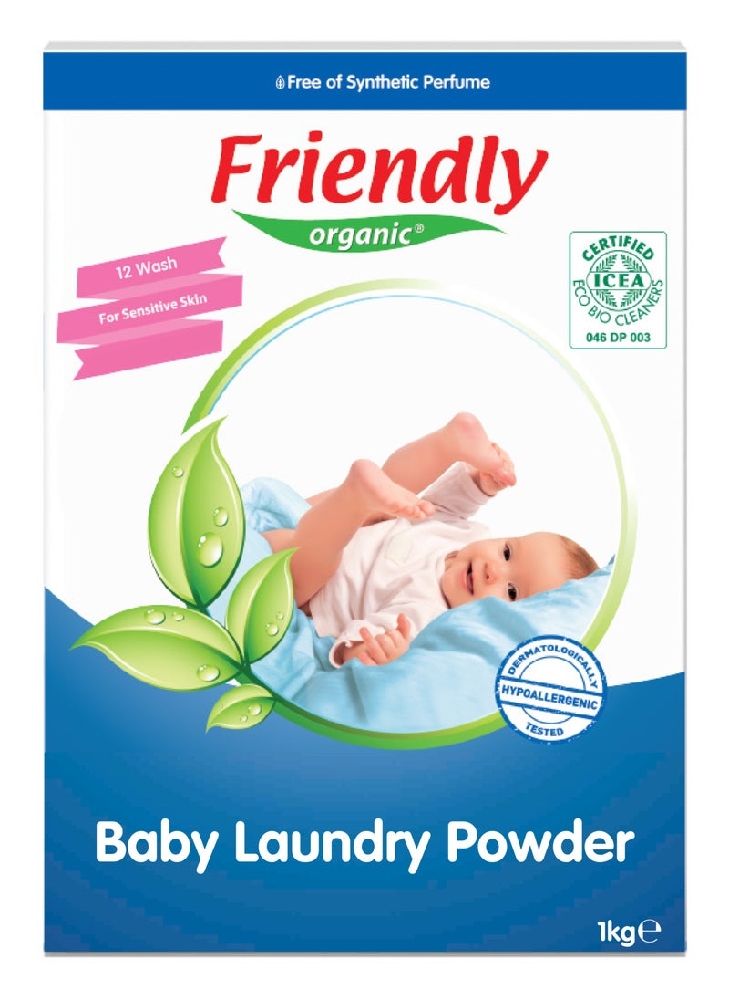 FRIENDLY ORGANIC Baby Laundry Powder 1Kg x 2 - Vegan Plant Derived Ingredient, 100% Organic Detergent  - Image 3