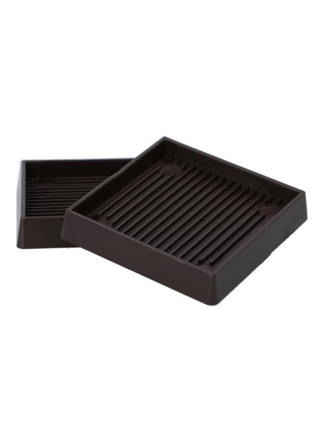 Magic Sliders 2-Piece Durable Square Rubber Caster Cups Brown 3inch 39620 - Image 1