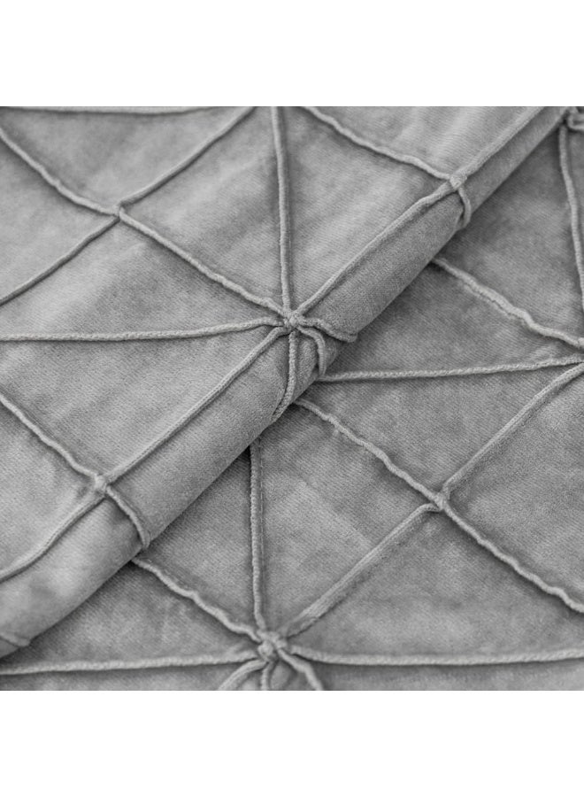JWH Velvet Throw Pillow Cover Decorative Geometric Pillow Case Soft Pillowcase Plush Cushion for Bed Couch Bedroom Car Light Gray 14x24 Inch - Image 2