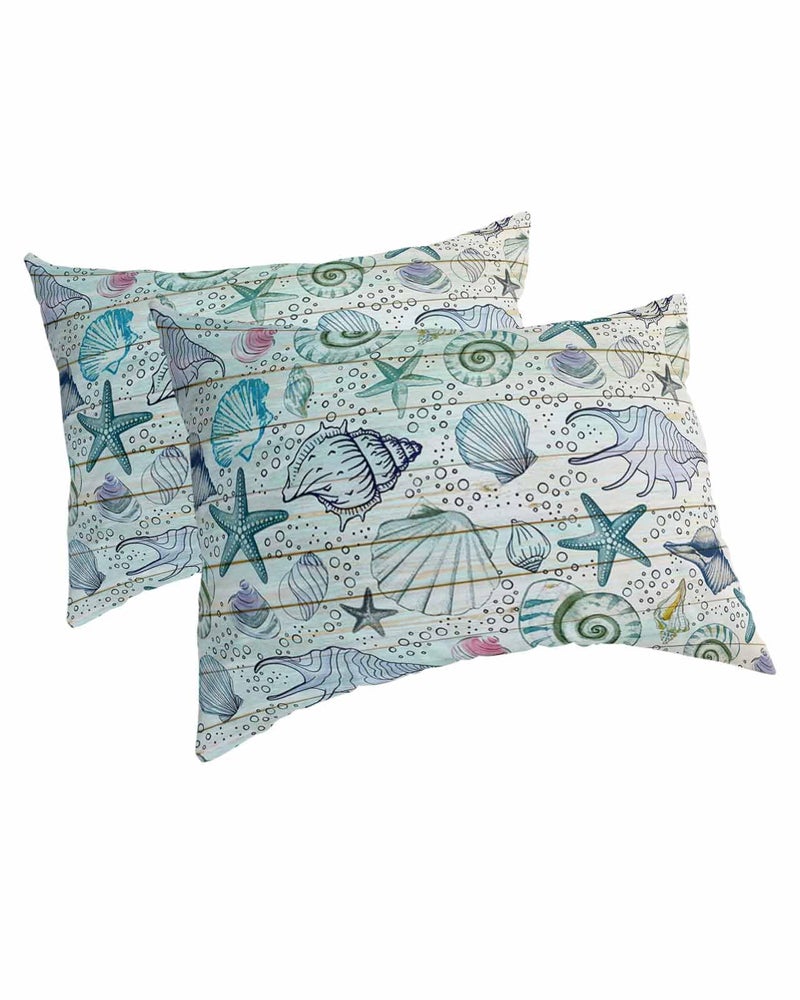Medium Aquamarine Queen Pillow Cases Set of 2 Microfiber Decorative Lumbar Covers 20x30 Inches - Image 3