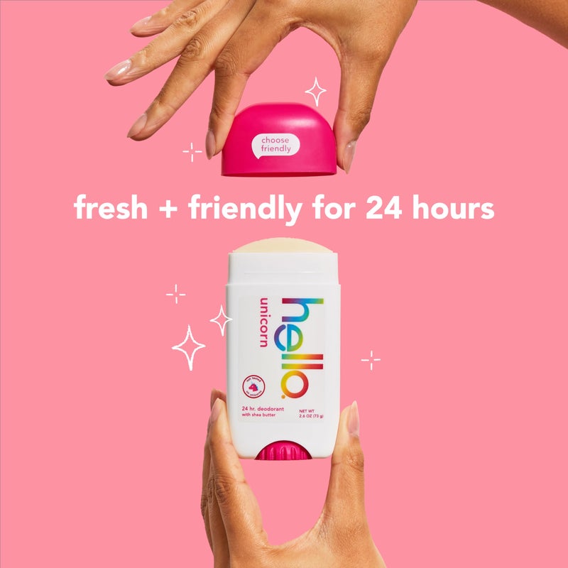hello Unicorn Aluminum Free Deodorant for Women, Girls, Safe for Kids, Dermatologically tested, Natural Fragrance, 2 Pack - Image 3