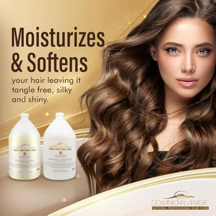 Dominican Magic Coconut Detangler Shampoo and Conditioner - Natural Hydrating Shampoo and Conditioner with Coconut Oil and Aloe Vera for Dry Hair, (1 Gal x 2) - Image 2