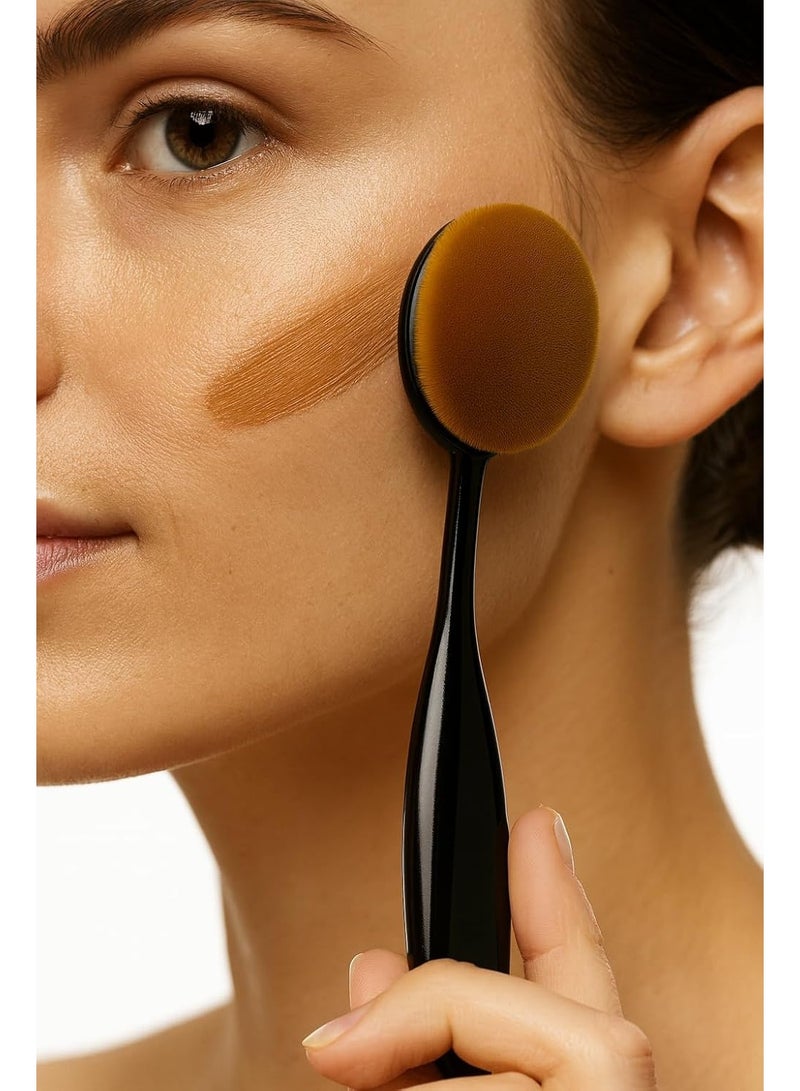 Sedell Paris VelvaTouch Tooth-Type Oval Foundation Brush – Soft, Flexible Bristles for a Smooth, Streak-Free Base Finish - Image 1