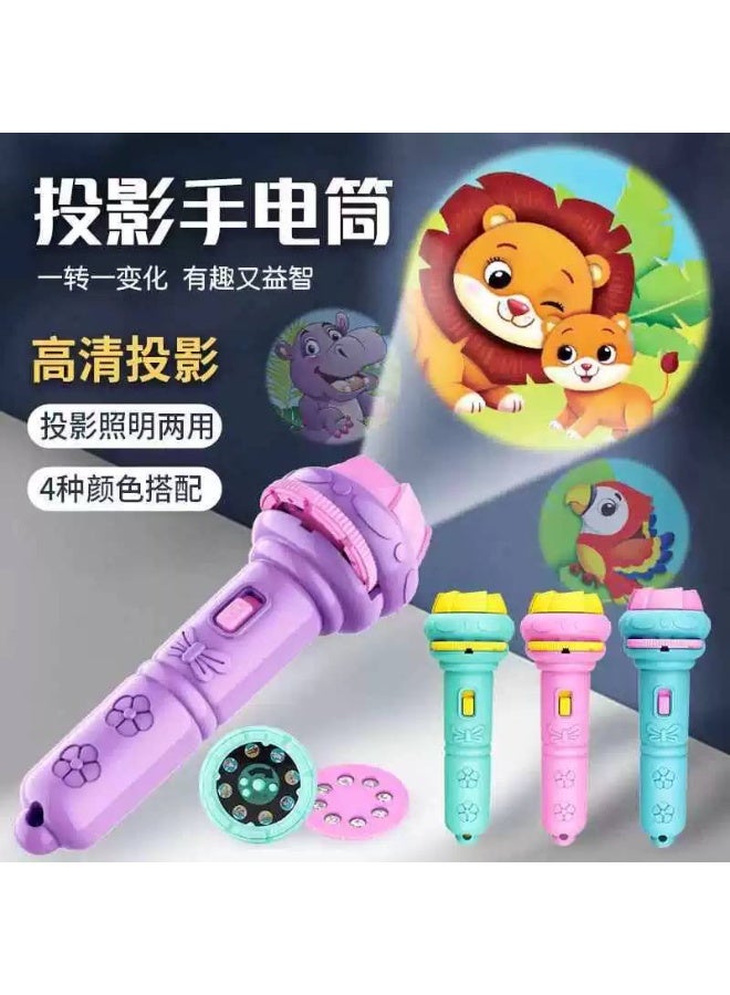 كشاف و بروجيكتور فى نفس الوقت   ممكن الاطفال يستخدموه ككشاف للإضاءة فى الاماكن المظلمة وهم بالخارج  معاه 3 اسطوانات كل أسطوانة 8 اشكال  يعنى اجمالى 24 شكل بيظهر الرسومات والصور على الحيط والأرض واي مكان لعبه تنميه المهارات - Image 1