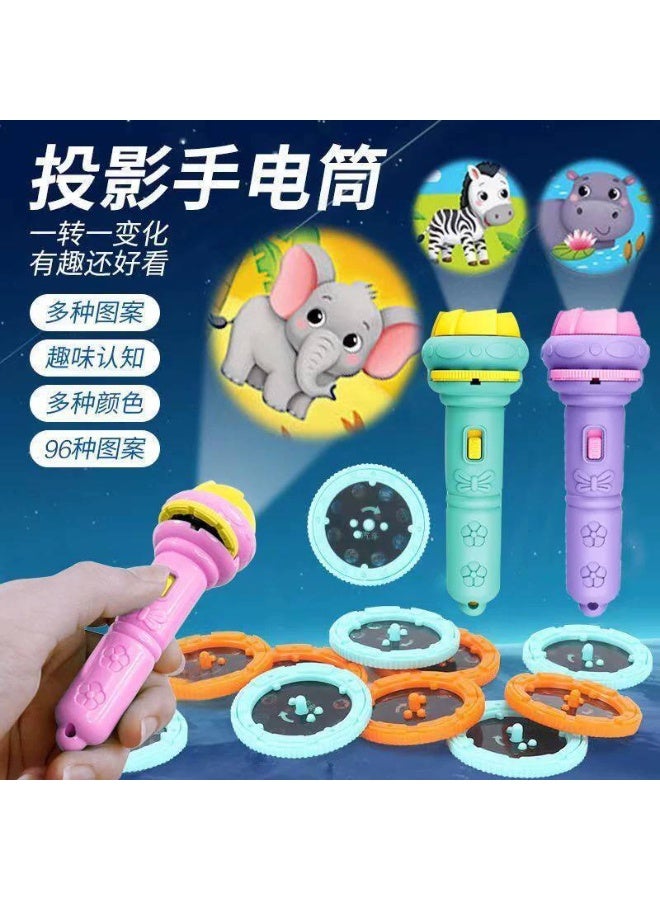 كشاف و بروجيكتور فى نفس الوقت   ممكن الاطفال يستخدموه ككشاف للإضاءة فى الاماكن المظلمة وهم بالخارج  معاه 3 اسطوانات كل أسطوانة 8 اشكال  يعنى اجمالى 24 شكل بيظهر الرسومات والصور على الحيط والأرض واي مكان لعبه تنميه المهارات - Image 2