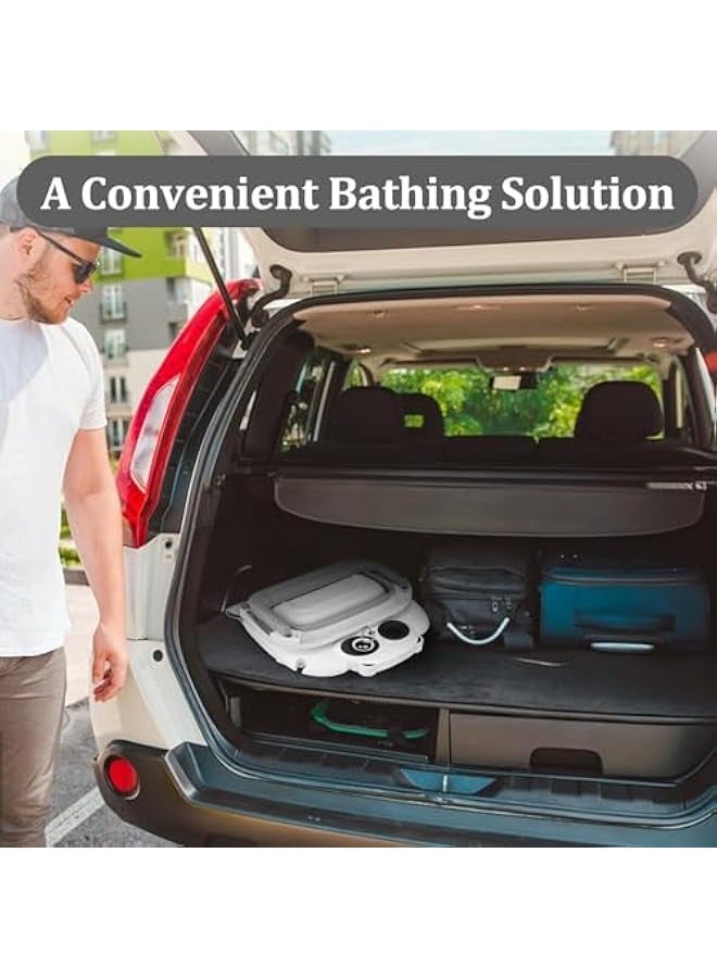 Collapsible Baby Bathtub for Newborn to Toddler, Infant Bath Tub with Real-time Temp Monitor Floating Cushion, Foldable Baby Bath Tub Set 0-36 Month, Portable Travel Baby Tub for Newborns Boys (Grey) - Image 4