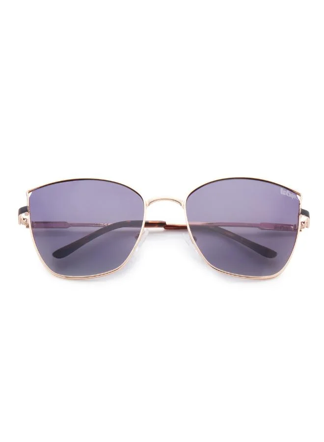 Lee Cooper Women's Polarized Sunglasses Gold Frame Gradient Purple Grey Mirror Lens 59mm  - LC1202C01