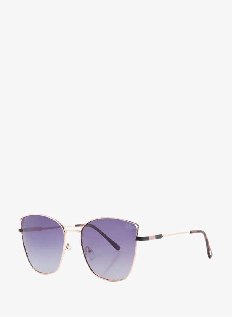 Lee Cooper Polarized Sunglasses Gold Frame Gradient Purple Grey Mirror Lens 59mm  - LC1202C01