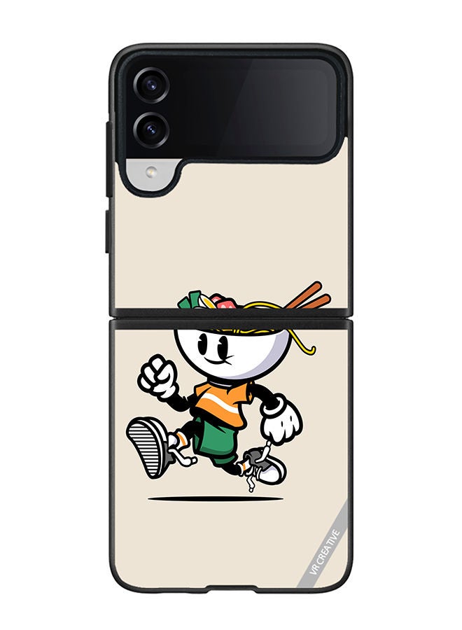 VR CREATIVE Protective Case Cover For Samsung Galaxy Z Flip4 Ramen Cartoon Design Multicolour - Image 1