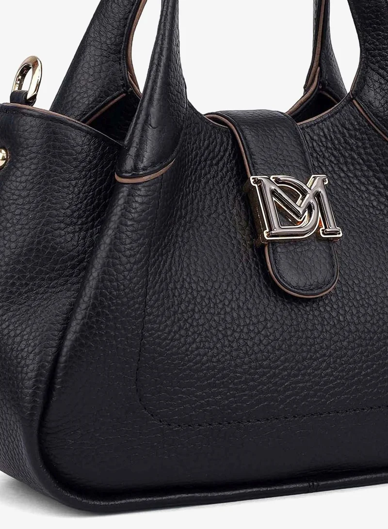 Da Milano Black Small Wax Leather Satchel - Black for Women | Best Price UAE