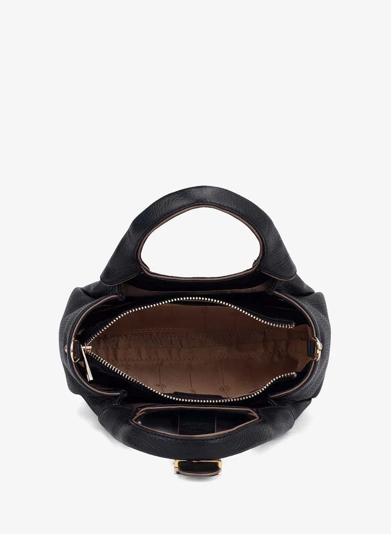 Da Milano Black Small Wax Leather Satchel - Black for Women | Best Price UAE