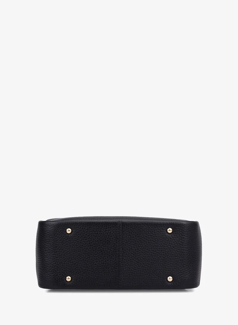 Da Milano Black Small Wax Leather Satchel - Black for Women | Best Price UAE
