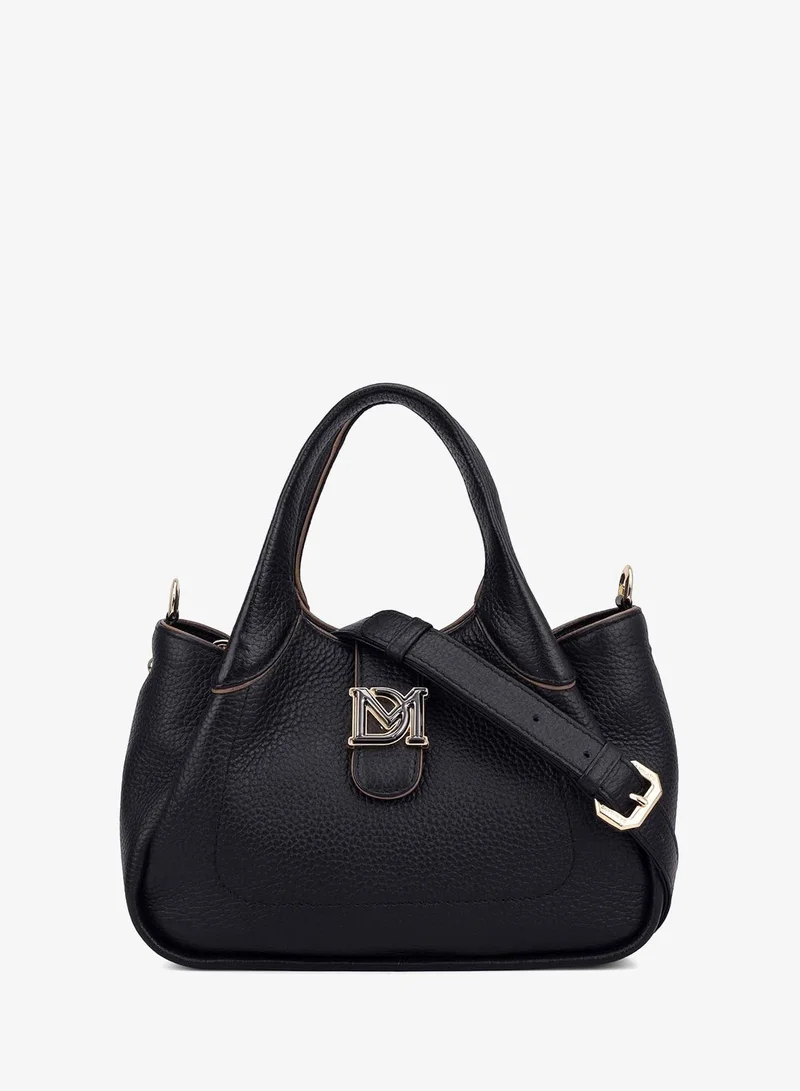 Da Milano Small Wax Leather Satchel - Black