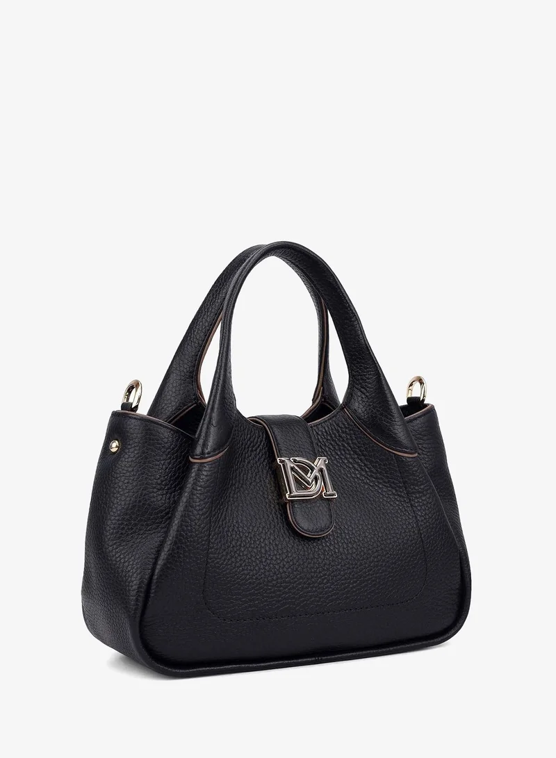 Da Milano Small Wax Leather Satchel - Black