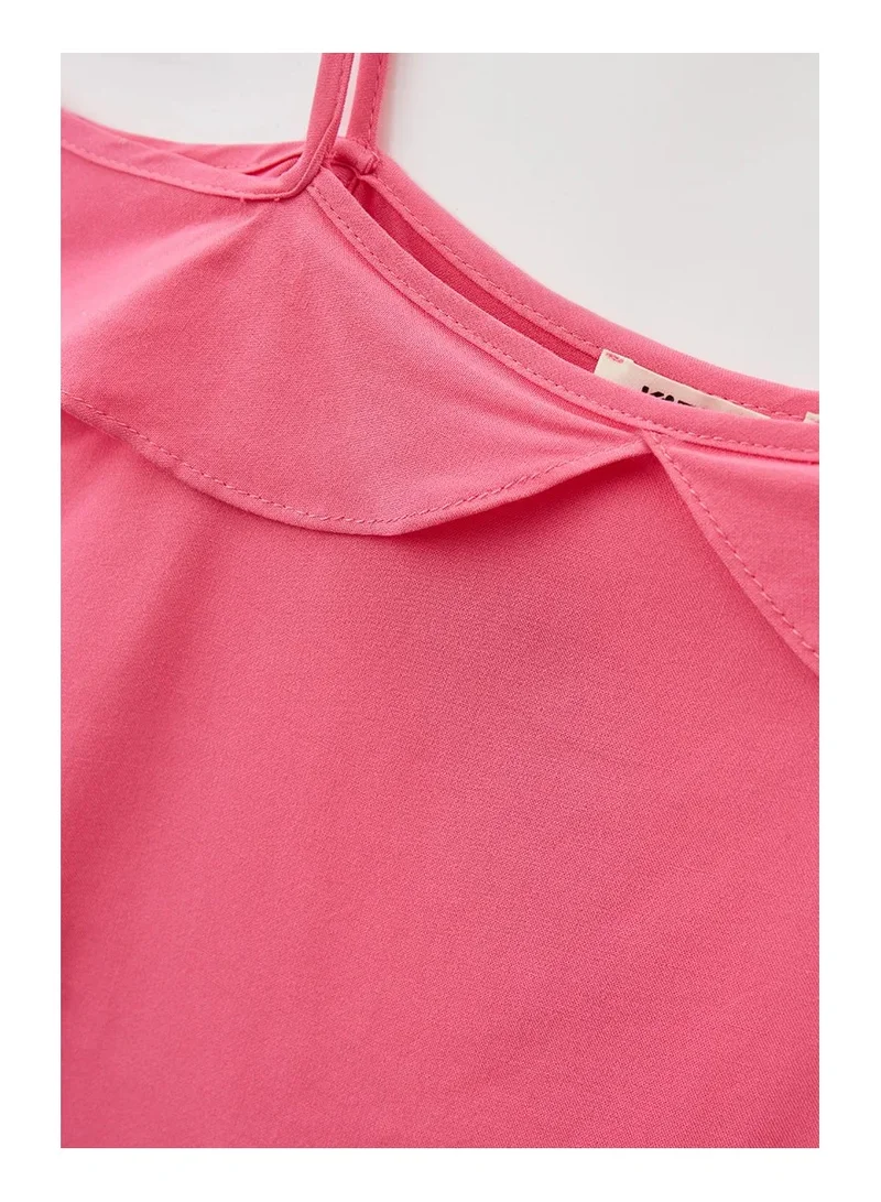 KOTON Strappy Blouse Ruffle Neck