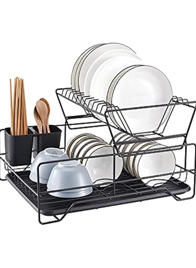 رف الأطباق، حامل تجفيف الأطباق، مصفاة الأطباق، رف الأطباق، مشط الأطباق، منظم المطبخ، رف تجفيف الأطباق، سطح العمل، أدوات المطبخ الكبيرة المضادة للبكتيريا، رفوف الأطباق، حامل الأطباق (الطراز أ) - Image 1