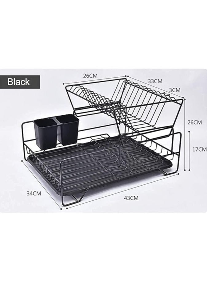 رف الأطباق، حامل تجفيف الأطباق، مصفاة الأطباق، رف الأطباق، مشط الأطباق، منظم المطبخ، رف تجفيف الأطباق، سطح العمل، أدوات المطبخ الكبيرة المضادة للبكتيريا، رفوف الأطباق، حامل الأطباق (الطراز أ) - Image 2