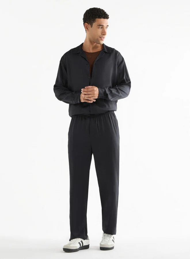 سبلاش فيڤ بنطلون سادة بقصة عادية مع خصر مرن وجيوب