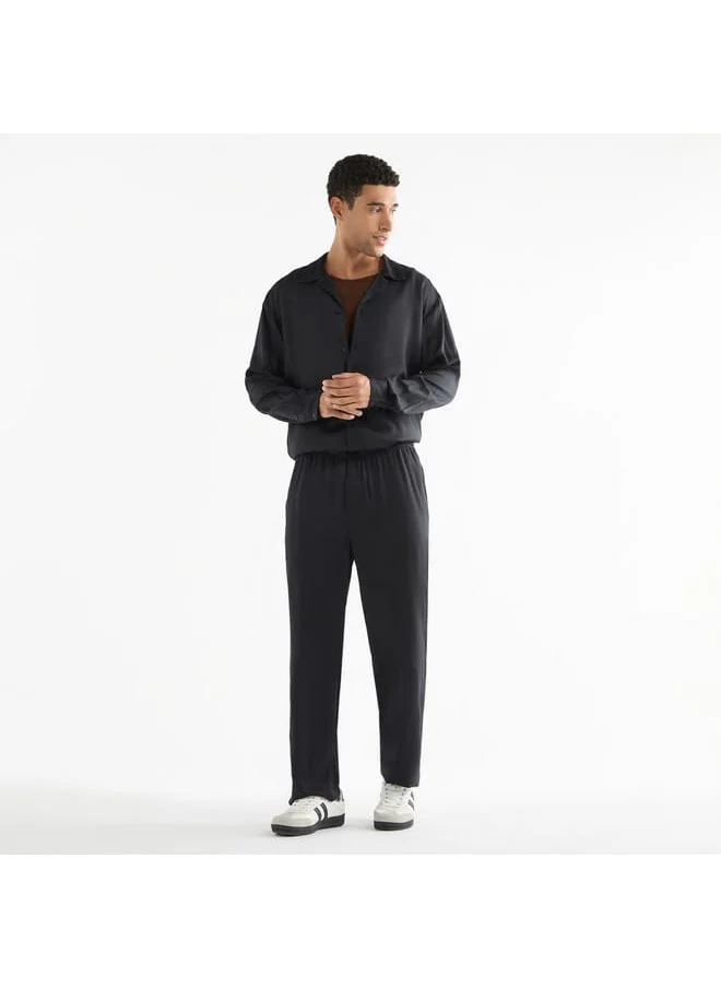 FAV Solid Regular Fit Pants with Flexi Waist and Pockets