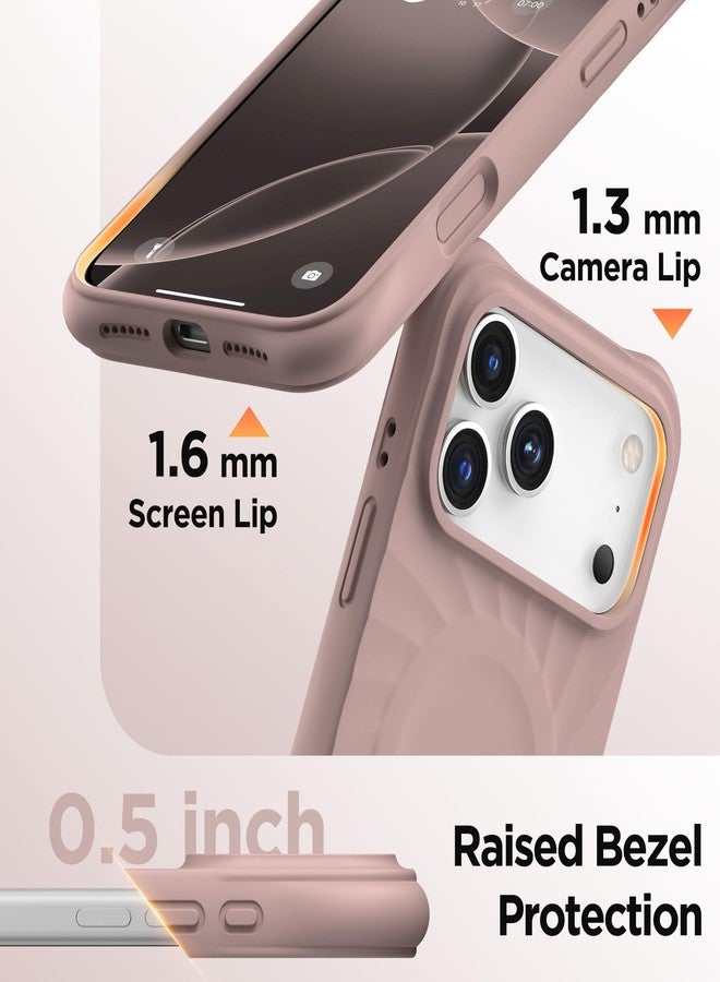 جراب COFFKER المغناطيسي لهاتف iPhone 17 Pro Max، [تغطية زر التحكم بالكاميرا] + واقي شاشة، جراب Vortuxe المصنوع من السيليكون السائل المقاوم للصدمات لهاتف iPhone 17 Pro Max مقاس 6.9 بوصة، لون بني رملي - Image 4