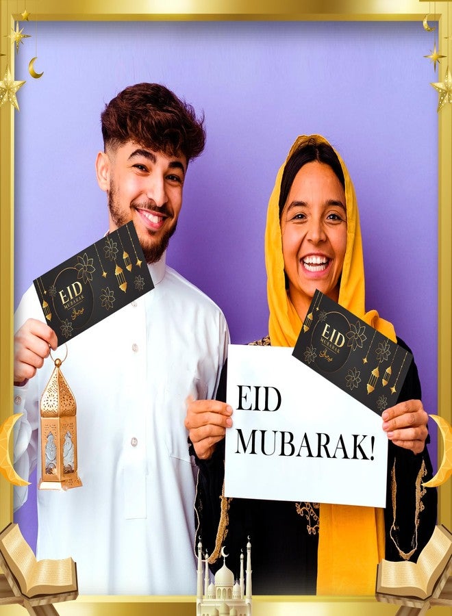 Festiko® Set of 12 Pcs Eidi Envelopes For Eid (Black & Golden), Envelopes For Eidi, Eid Party Supplies - Image 3