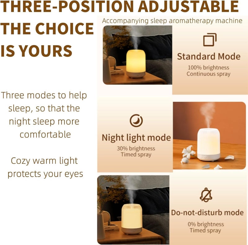 Lullaxx Aromatherapy Diffusers，Essential Oil Diffuser,humidifier Home essential oil aromatherapy with Auto Shut-Off Function for Office Home bedroom living room (warm colour,250ml) - Image 4