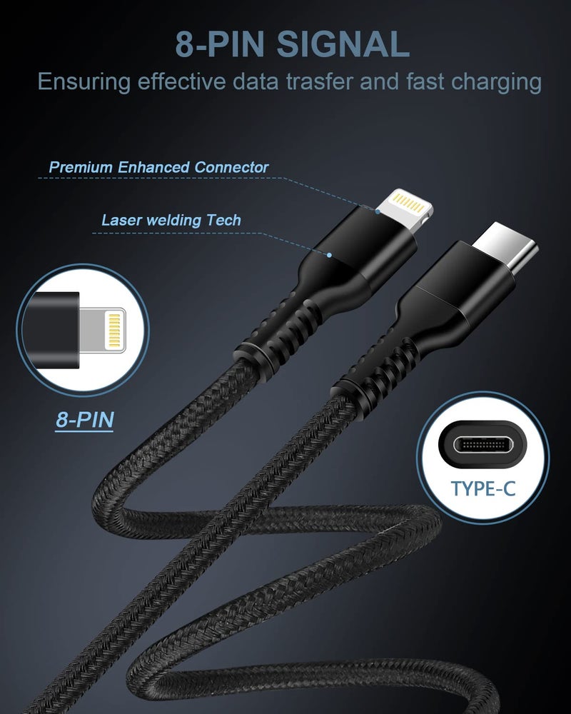 Haoano USB Type C Lightning Cable, Super Fast Pd iPhone Charging Cords Apple Certified Original Usbc Lightening Wire Power Chord for iPhone 14 13 Pro Max 12 11 SE 10 X XR XS 8 Plus USB-c Lighting Charger-6ft - Image 3