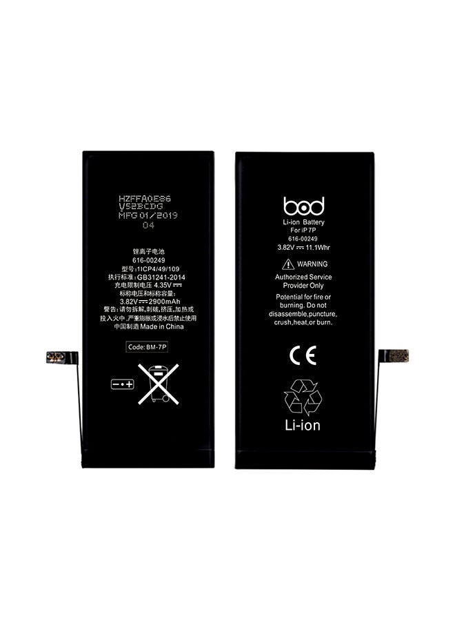 BOD High-Capacity 2900mAh Replacement Battery for Apple iPhone 7 Plus – Lithium-Ion Rechargeable Battery with Fast Charging Support, Overcharge Protection, Long Battery Life, Easy Installation – Compatible with iPhone 7 Plus A1661, A1784, A1785 – Black - Image 1