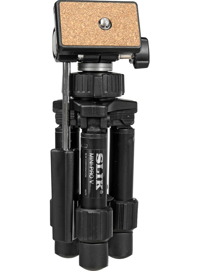 SLIK SLIK Mini-Pro V Tripod with 2-Way Pan/Tilt Head - Black  - Image 3