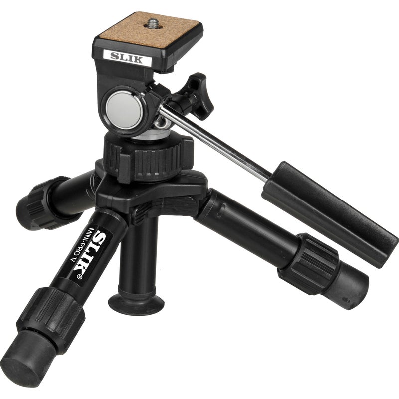 SLIK Mini-Pro V Tripod with 2-Way Pan/Tilt Head - Black - Image 1