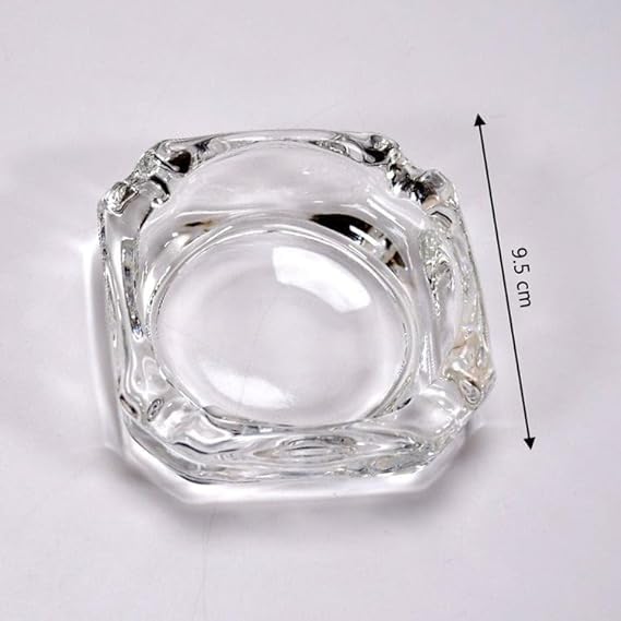 ATEVON Brunswick Crystal Quality Glass Ashtray: Elegant Round Tabletop Accent for Home, Office, Indoor, and Outdoor Decor - Image 3