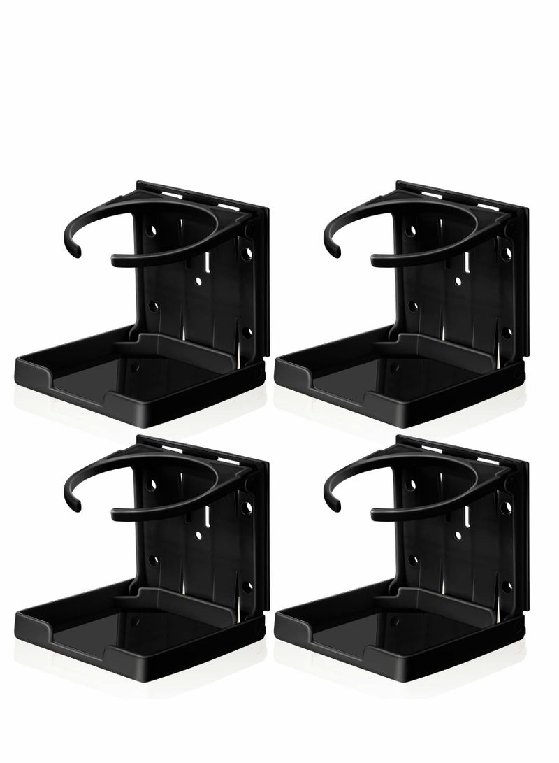Excefore Boat Cup Holder, Drink Holder Folding Can Hold Mugs, Make Great Extra Cupholders for Cars, Trucks, RVs, Vans, Boats and Much More, Black  - Image 1