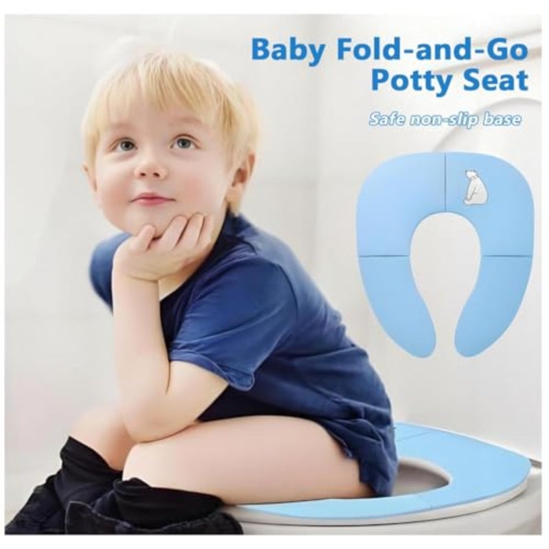 Foldable Potty Training Seat for,Portable Baby Toilet Seat with Non-Slip Base and Ergonomic Handles, Universal Fit for Round/Oval Toilets, Includes Carry Bag for Travel blue - Image 5