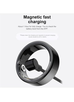 Generic Smart Ring Titanium Steel Shell Health Monitoring IP68 & 3ATM Waterproof Multi-sport Modes (Deep Grey, 18.9mm)  - Image 5