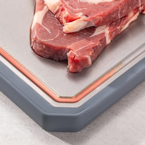 ofhedeve Double Sided Cutting Board,Titanium Cutting Boards for kitchen, Pure Titanium and Wheat straw Cutting Board, Easy to Clean Large size Chopping Board Dishwasher Safe 16"x 11" - Image 4