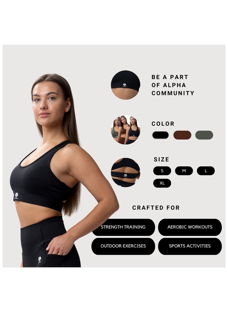AlphaSquad AlphaSquad Sports Bra Comfortable Ladies Bra Top for Fitness Yoga Workout Gym Running Exercise Dance Athletic  - Image 5