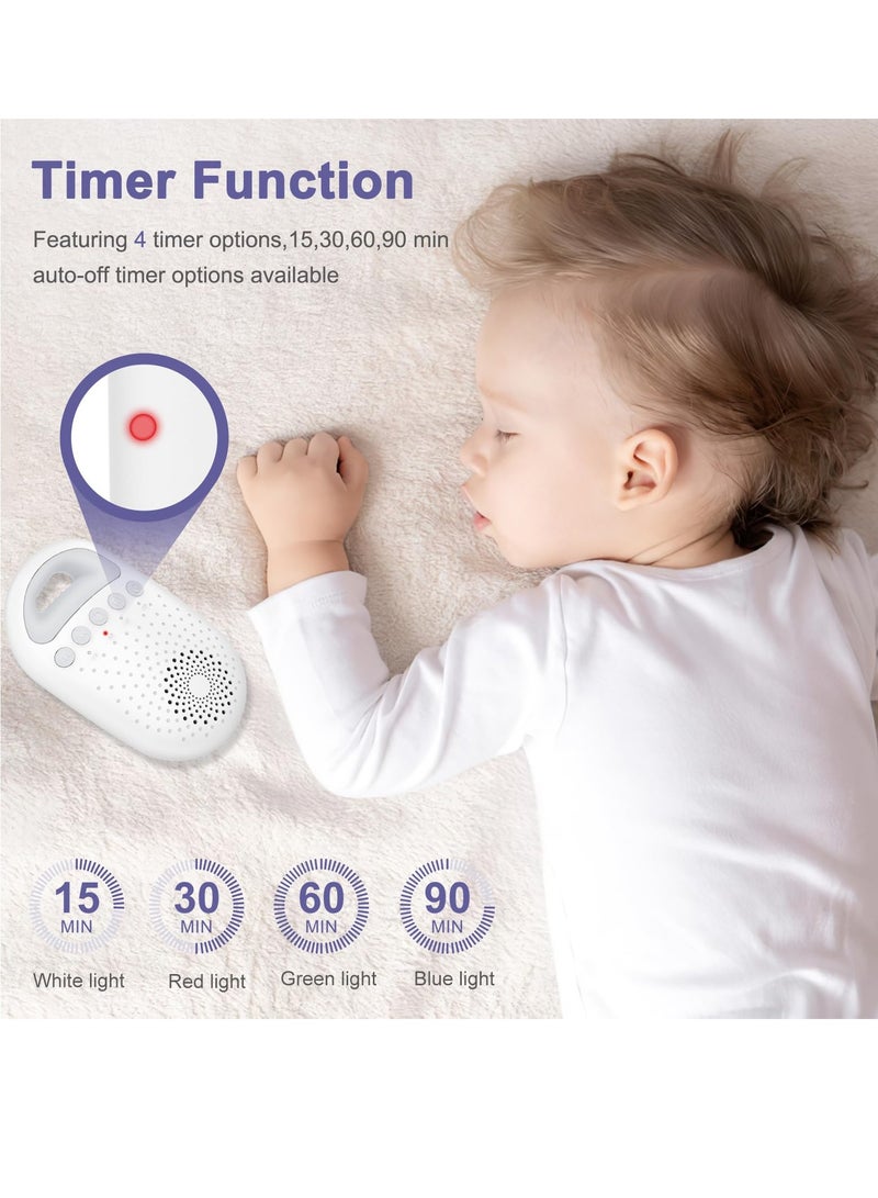 White Noise Machine, 26 Soothing Sounds Portable White Noise Machine, Type-c Rechargeable Sound Machine Baby for Pram, Dual Night Light Mode, 4 Timer, Memory Function for Adult u0026 Baby - Image 3