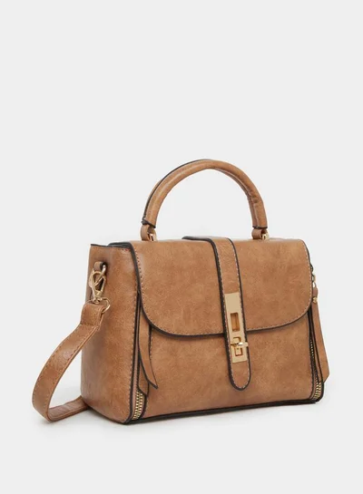 Styli Styli Tan Satchel Handbag