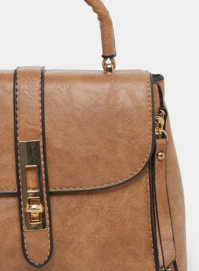 Styli Styli Tan Satchel Handbag
