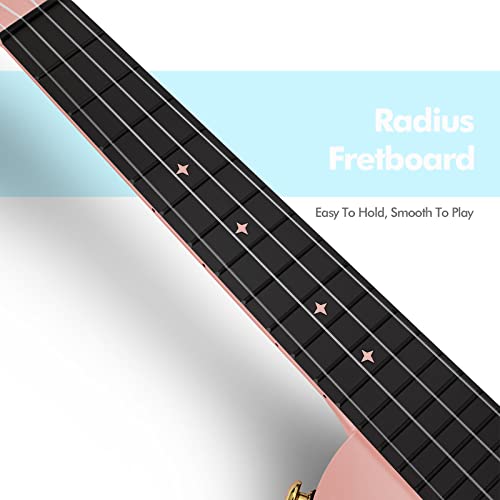 Enya Concert Ukulele Nova U 23’’ Carbon Fiber Travel Ukulele with Beginner Kit includes online lessons, case, strap, capo and strings (Pink) - Image 3