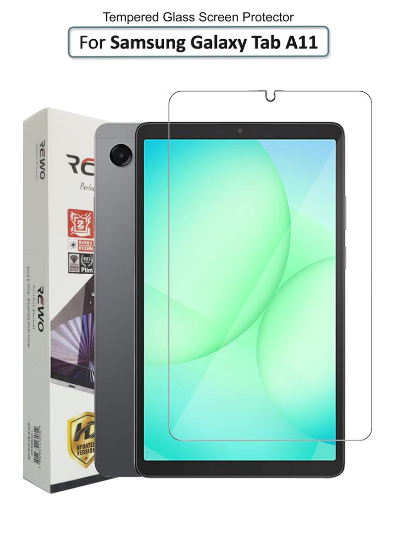 REWO For Samsung Galaxy Tab A11 - 8.7 inches - Tempered Glass Screen Protector - Premium HD Delicate Touch , Higher Transparency , Easy to Install ,Anti-scratch and Bubble-free Screen Protector - Clear - Image 1