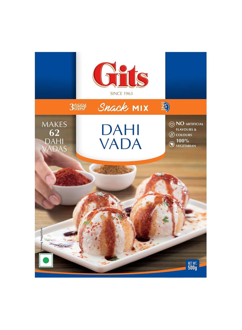 Gits Instant Dahi Vada Snack Mix, Makes 62 Per Pack, Pure Veg, Instant Indian Snack Mix, 500g (Pack of 2) - Image 2