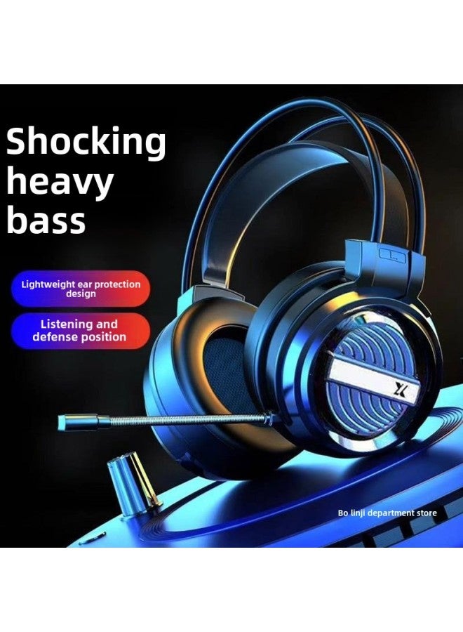 2024 Headset Wired Computer Headset Double Plug 3.5 Notebook Game Video Headset Wheat Wholesale-Color: ·  - Image 3
