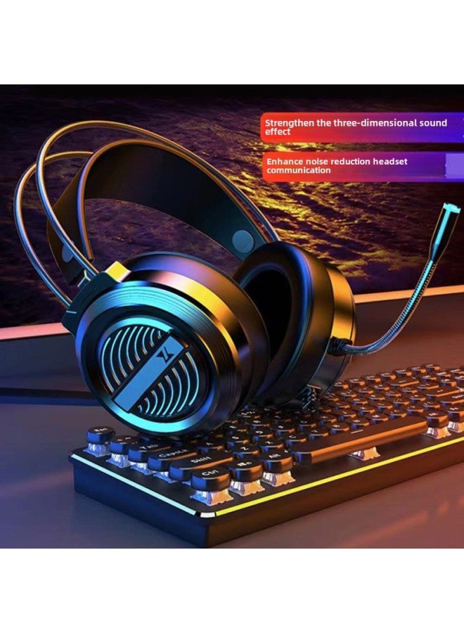 2024 Headset Wired Computer Headset Double Plug 3.5 Notebook Game Video Headset Wheat Wholesale-Color: ·  - Image 2